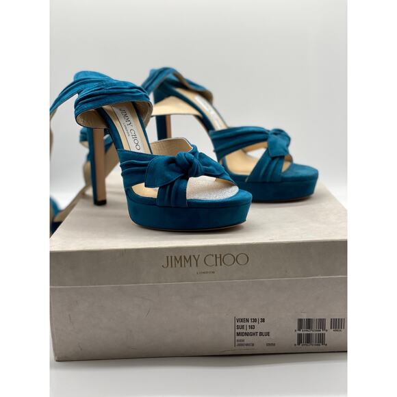 Jimmy Choo Vixen 130 Platform Sandals – Midnight Blue – Size 37 EU - Picture 5 of 9